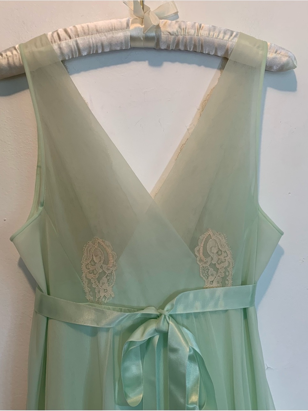 Vintage 70’s Shadowline Peignoir Set Sheer Chiffon Nightgown & Robe - Picture 11 of 14